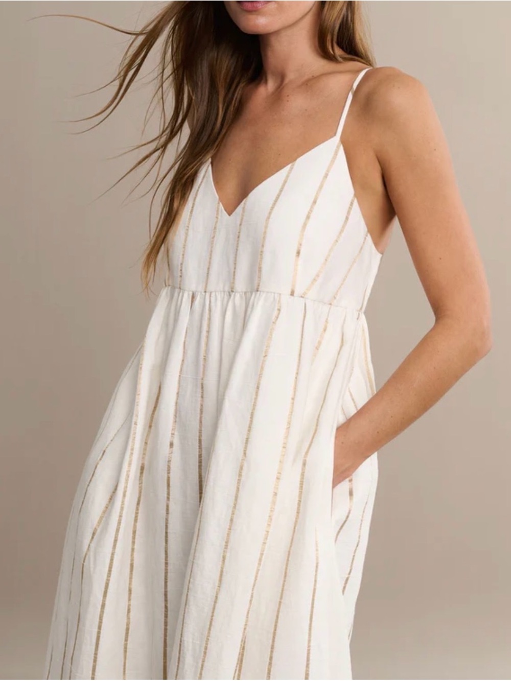 Jenni Kayne Cove Maxi Dress with Gold Stripes